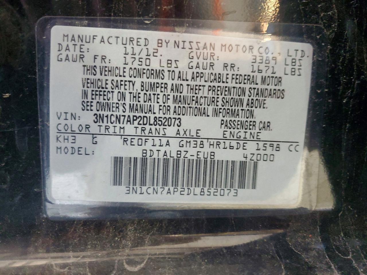 2013 NISSAN VERSA