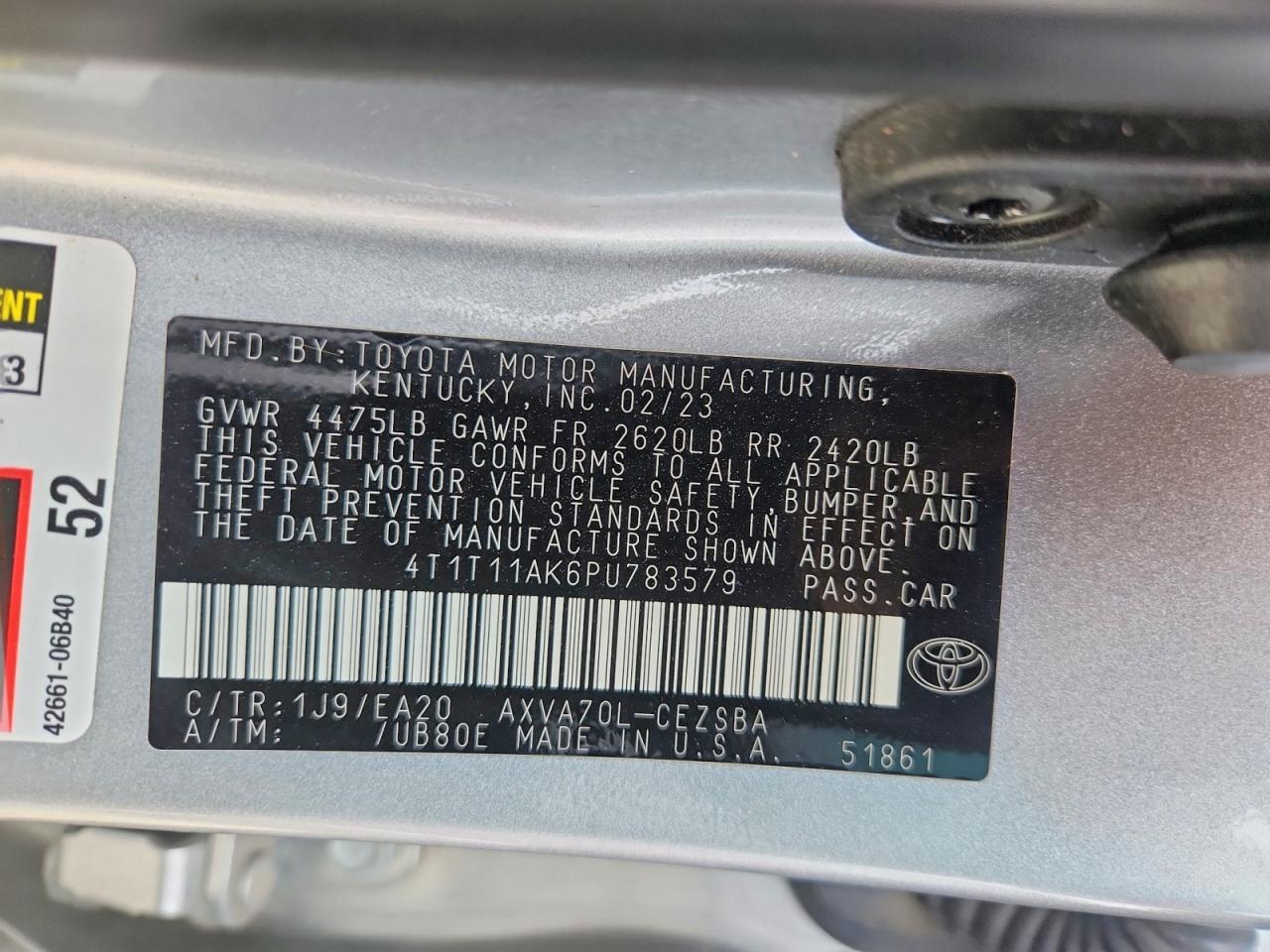 2023 TOYOTA CAMRY