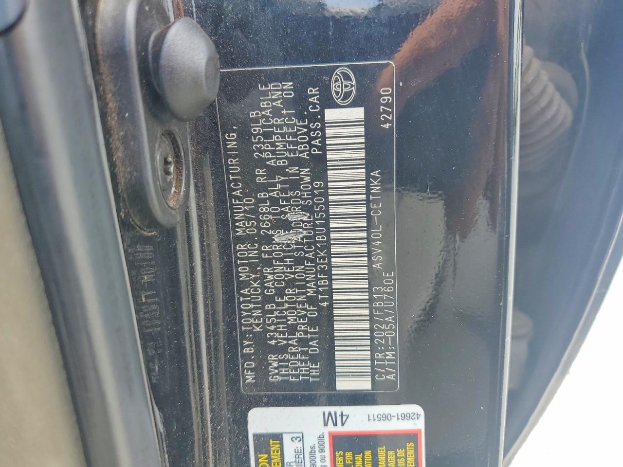 2011 TOYOTA CAMRY