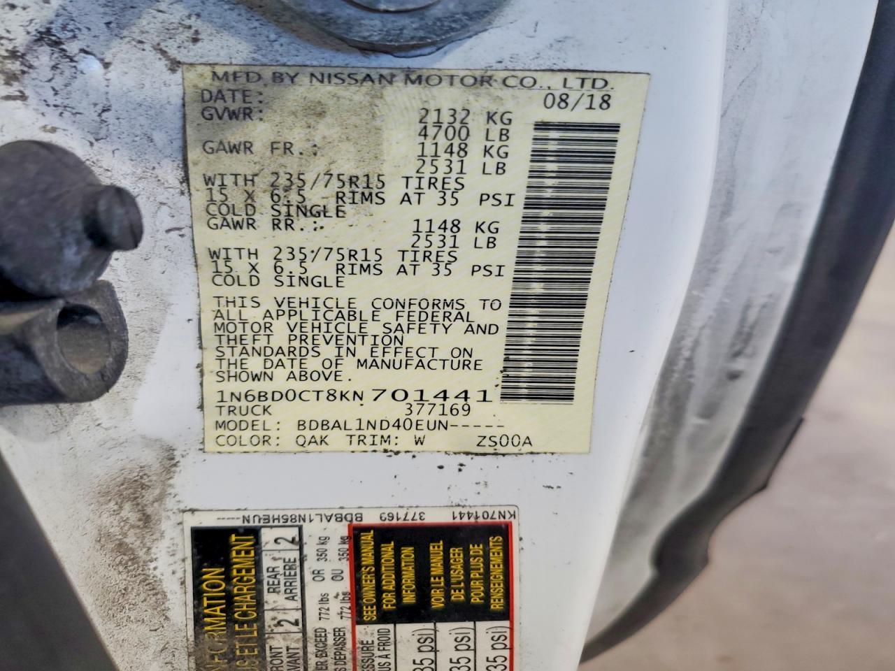 2019 NISSAN Frontier