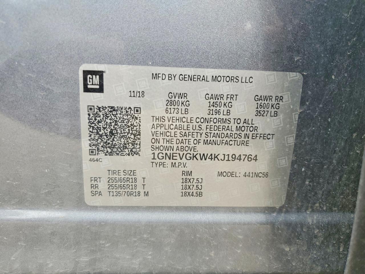 2019 CHEVROLET TRAVERSE
