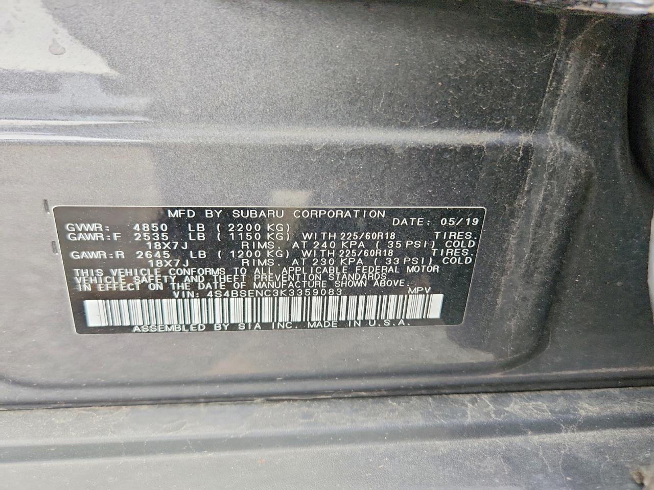 2019 SUBARU Outback