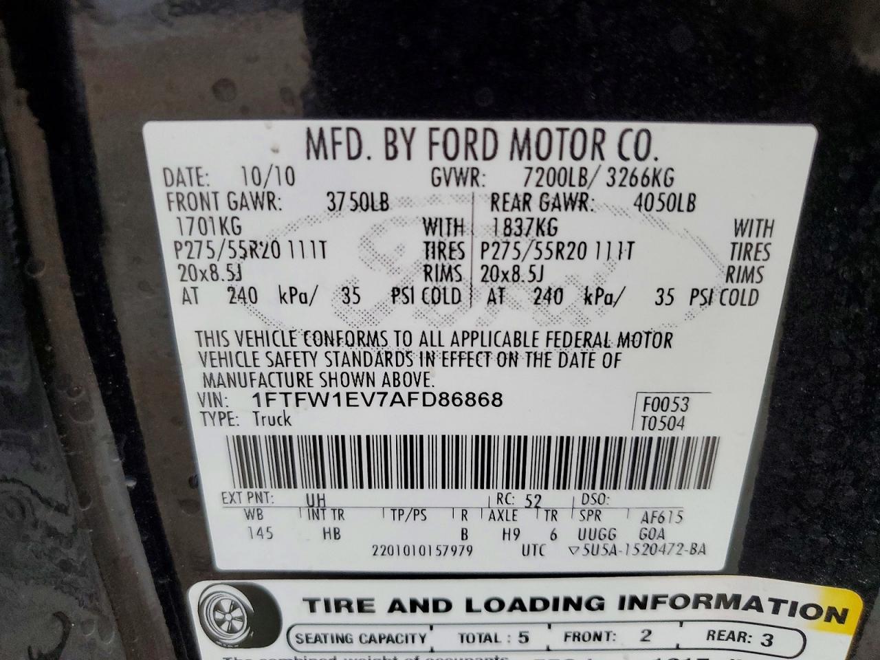 2010 FORD F-150 Lightning