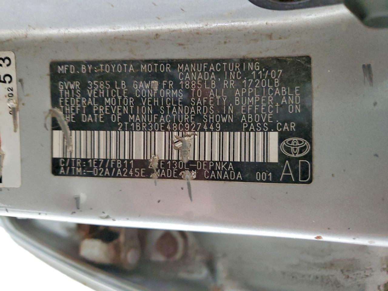 2008 TOYOTA COROLLA