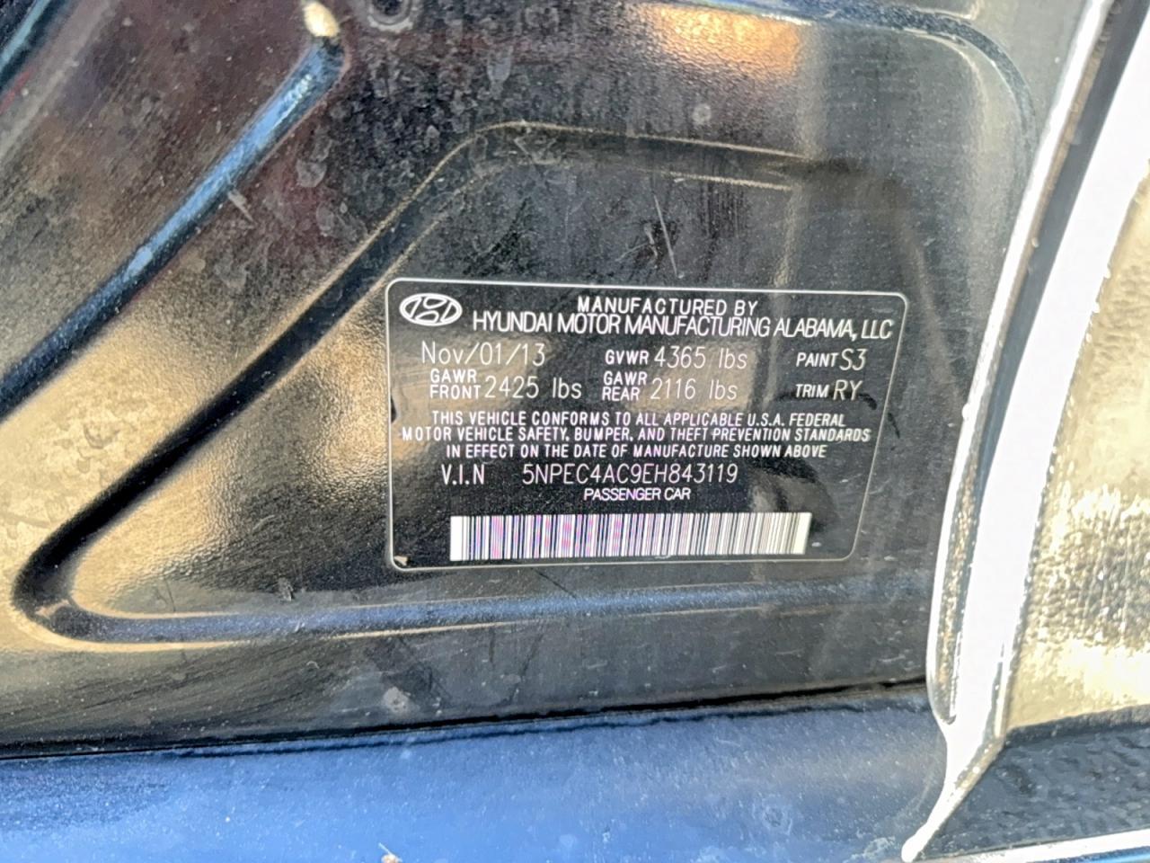 2014 HYUNDAI SONATA