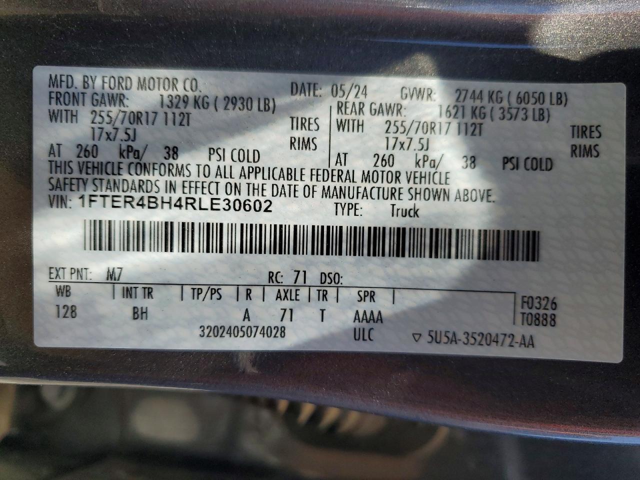 2024 FORD RANGER