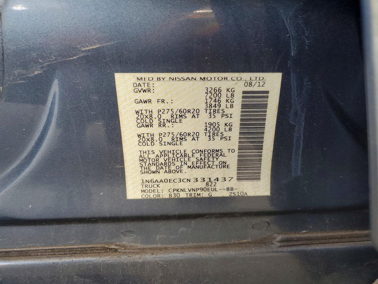 2012 NISSAN Titan