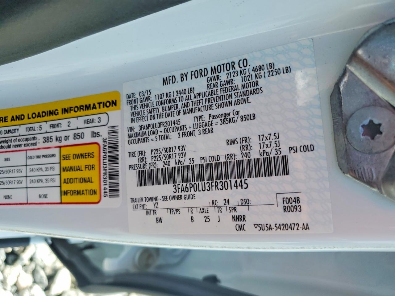 2015 FORD FUSION