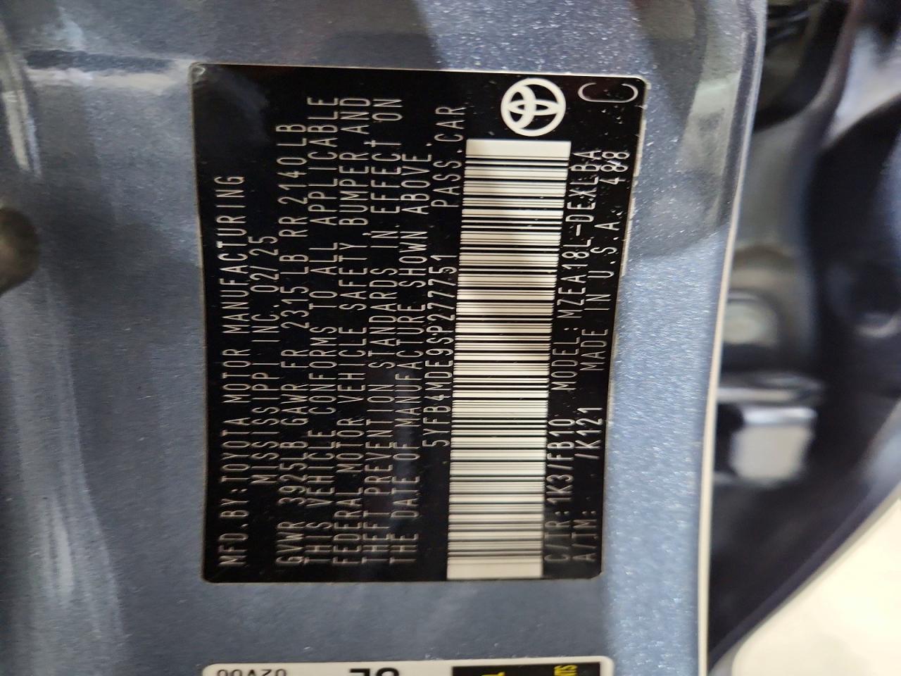 2025 TOYOTA COROLLA