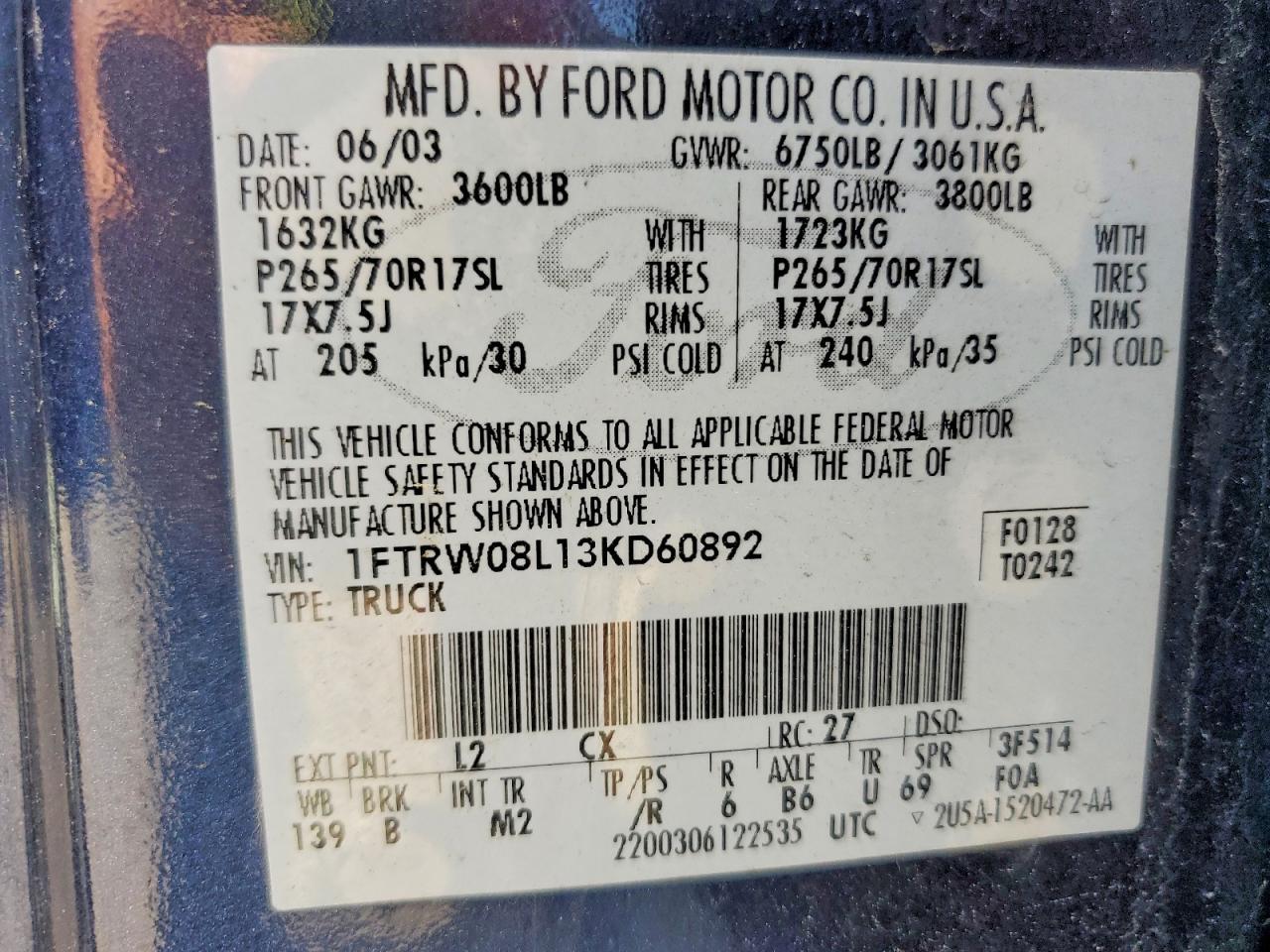 2003 FORD F-150 Lightning