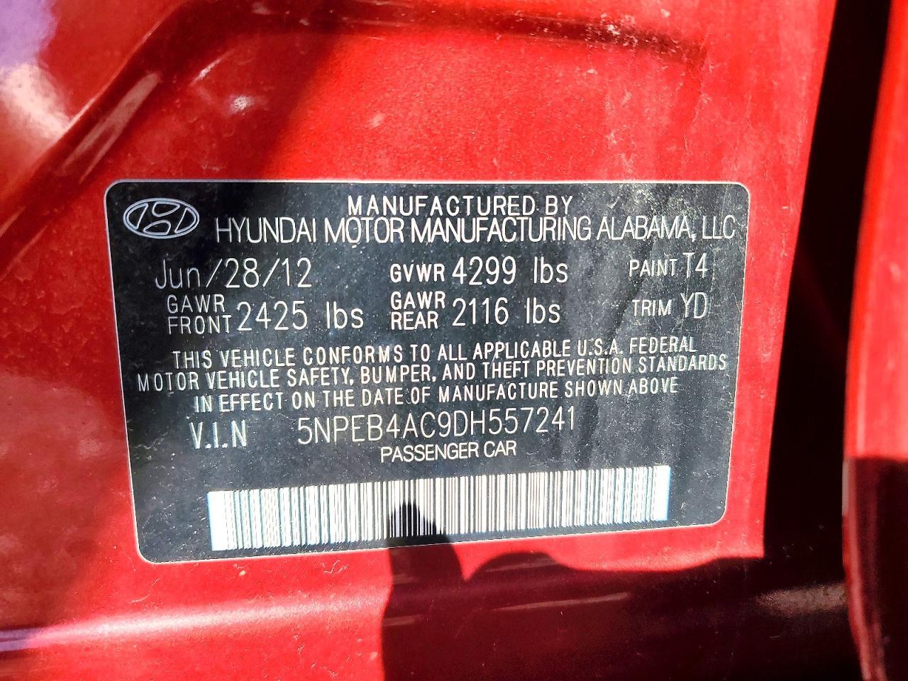 2013 HYUNDAI SONATA