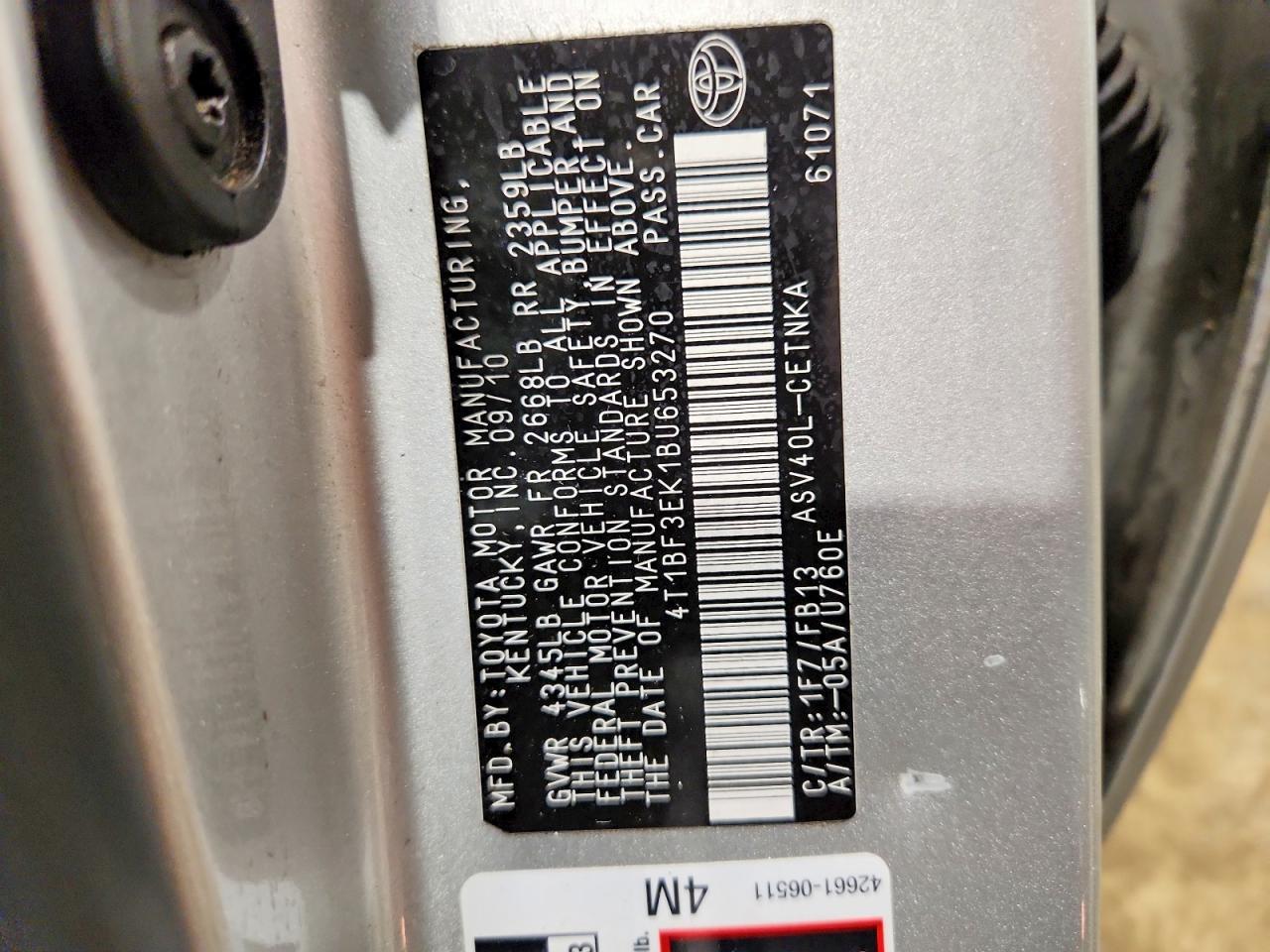 2011 TOYOTA CAMRY
