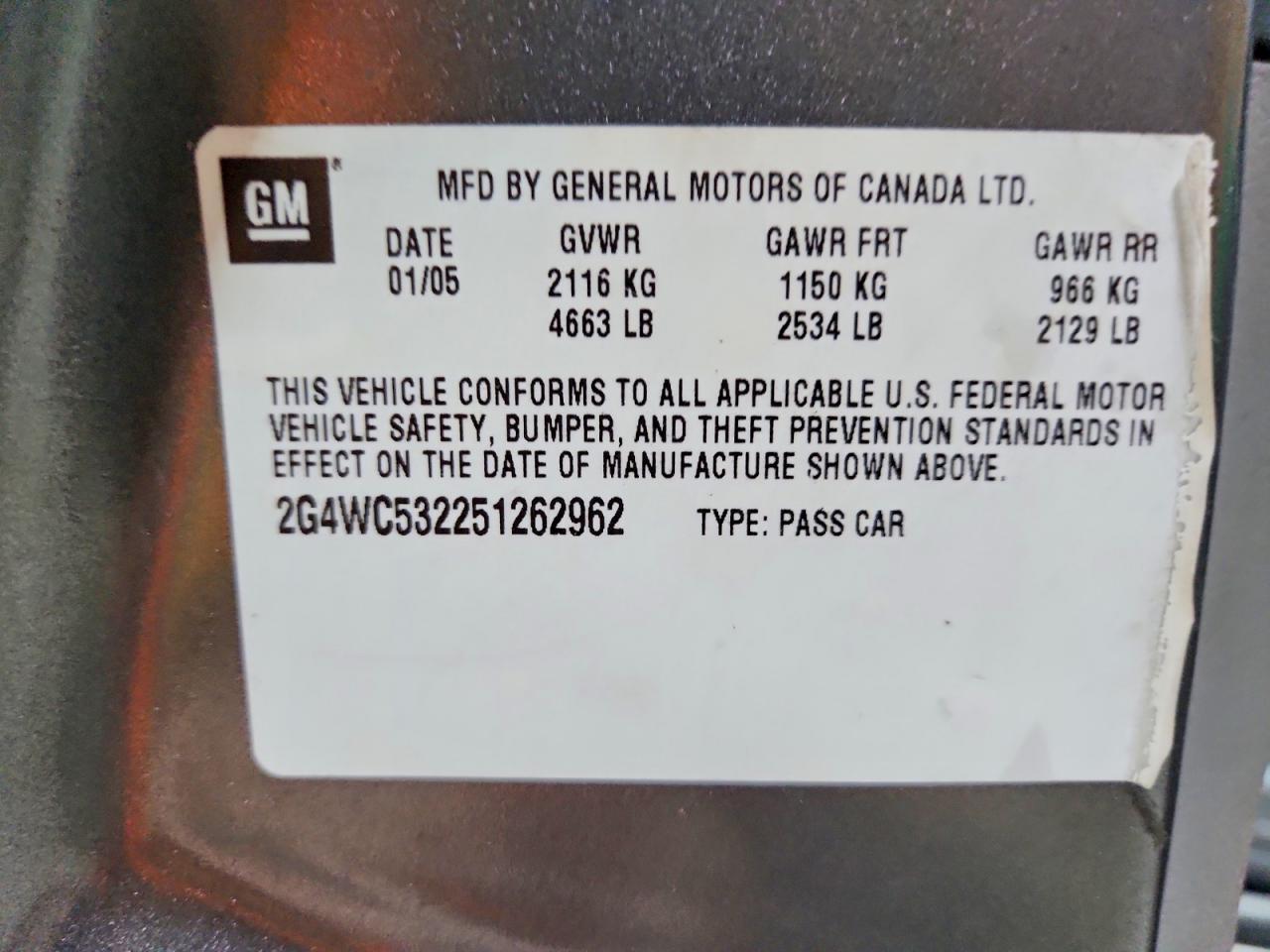 2005 BUICK LACROSSE