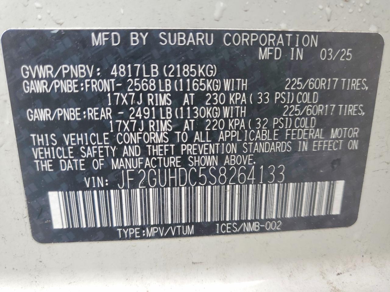 2025 SUBARU Crosstrek