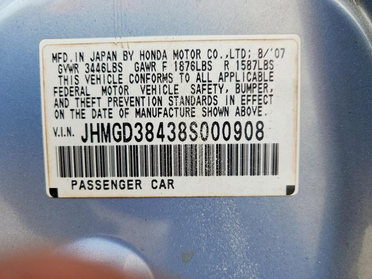 2008 HONDA FIT