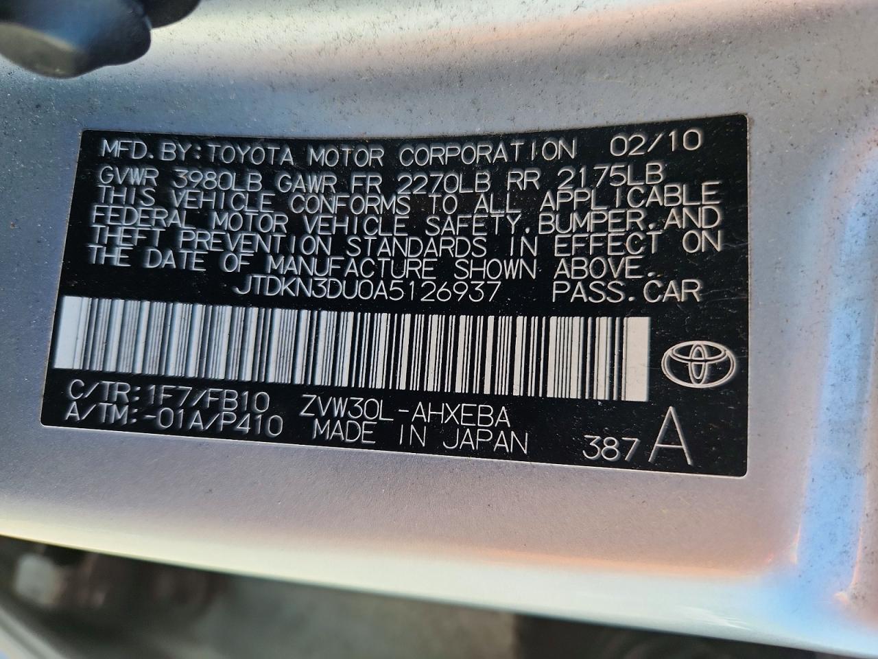2010 TOYOTA PRIUS