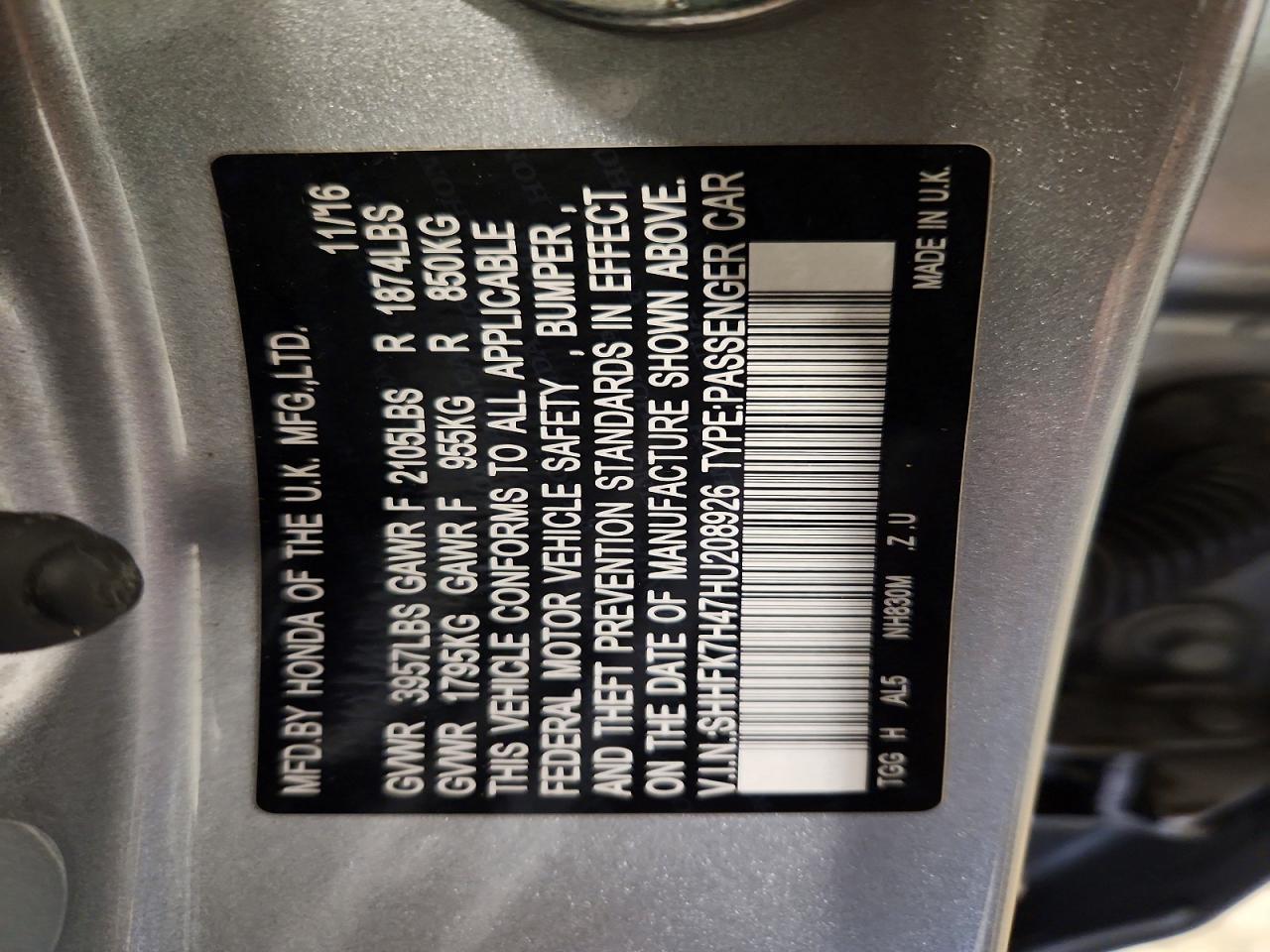 2017 HONDA CIVIC