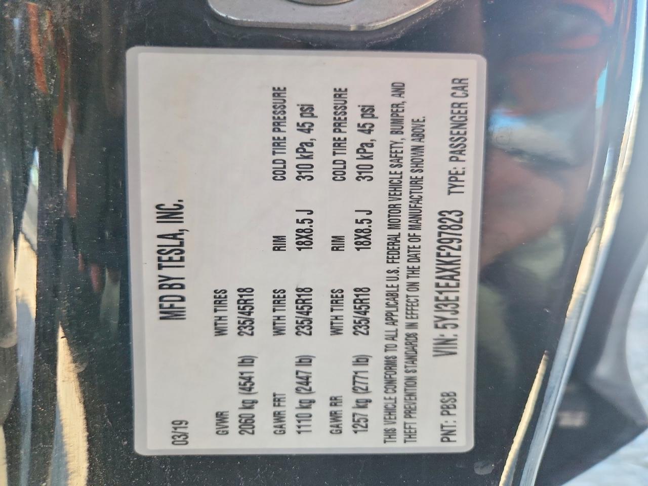 2019 TESLA MODEL 3