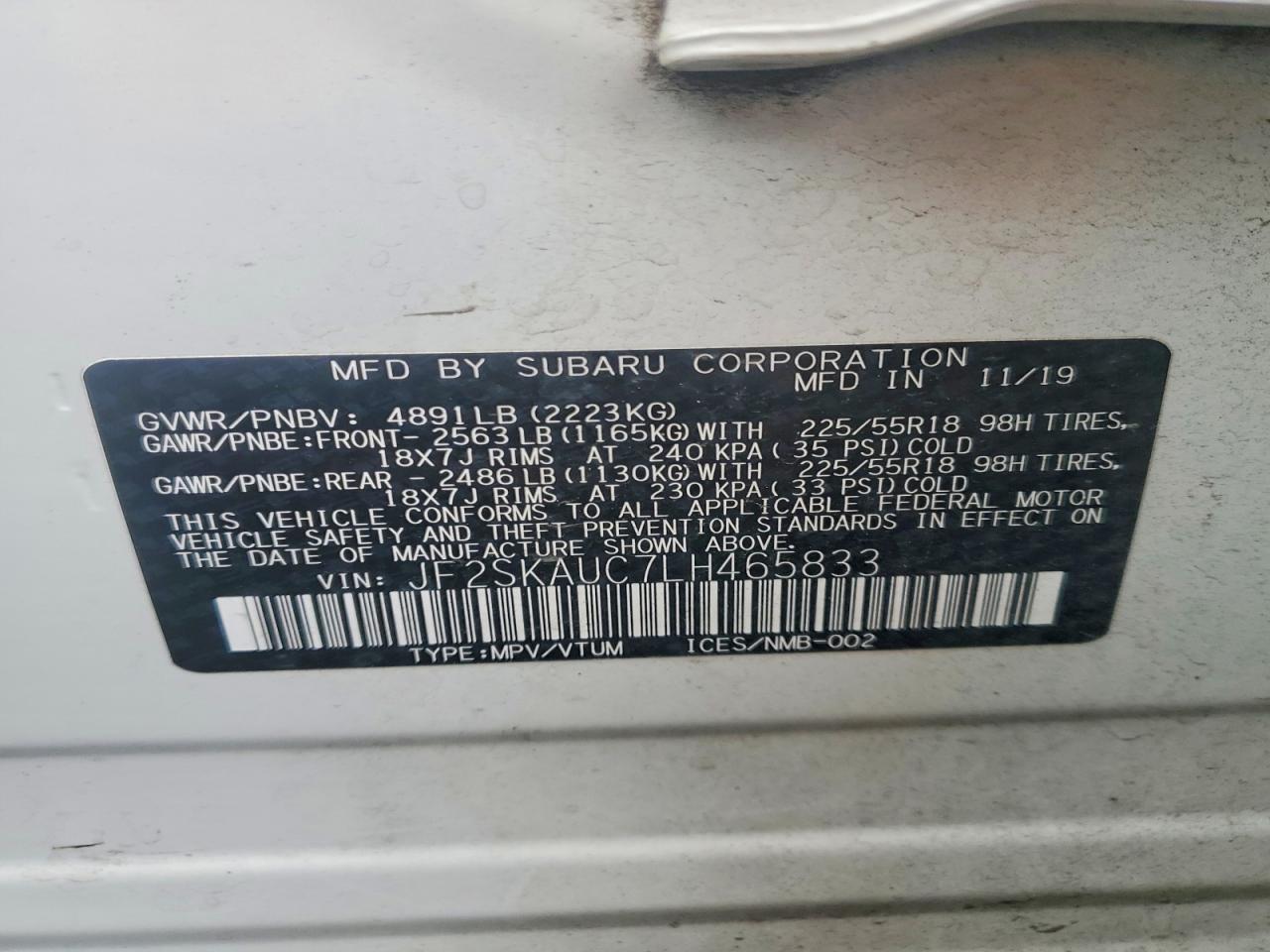 2020 SUBARU FORESTER