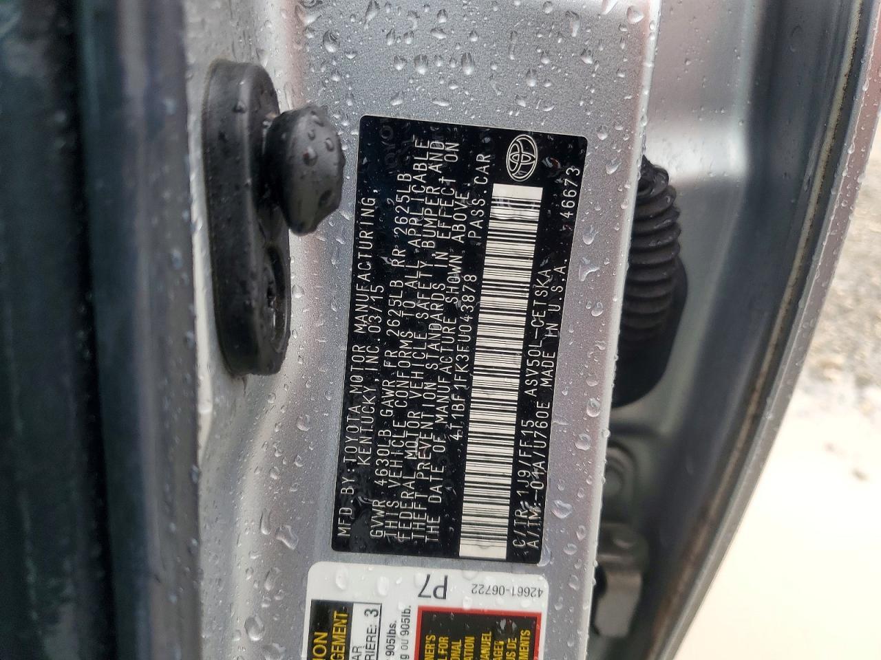 2015 TOYOTA CAMRY