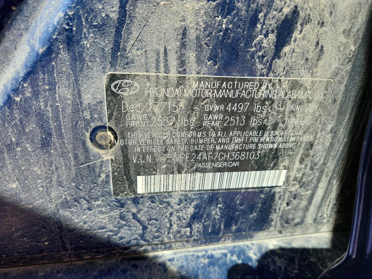 2016 HYUNDAI SONATA