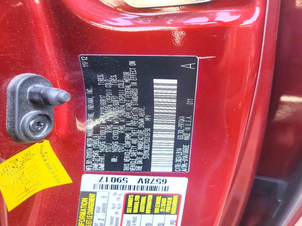 2013 TOYOTA SIENNA