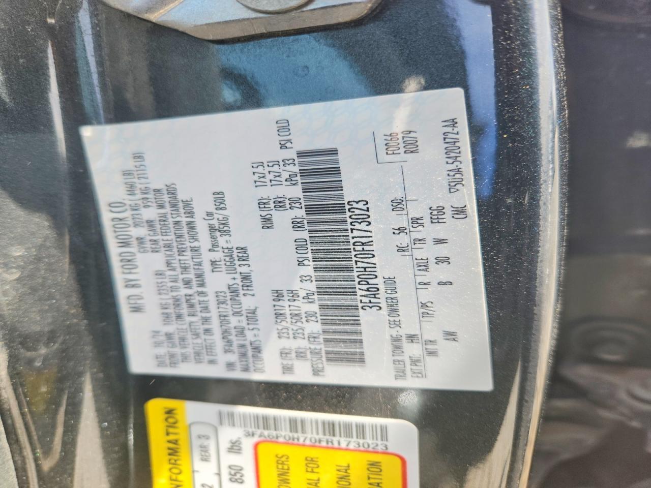 2015 FORD FUSION