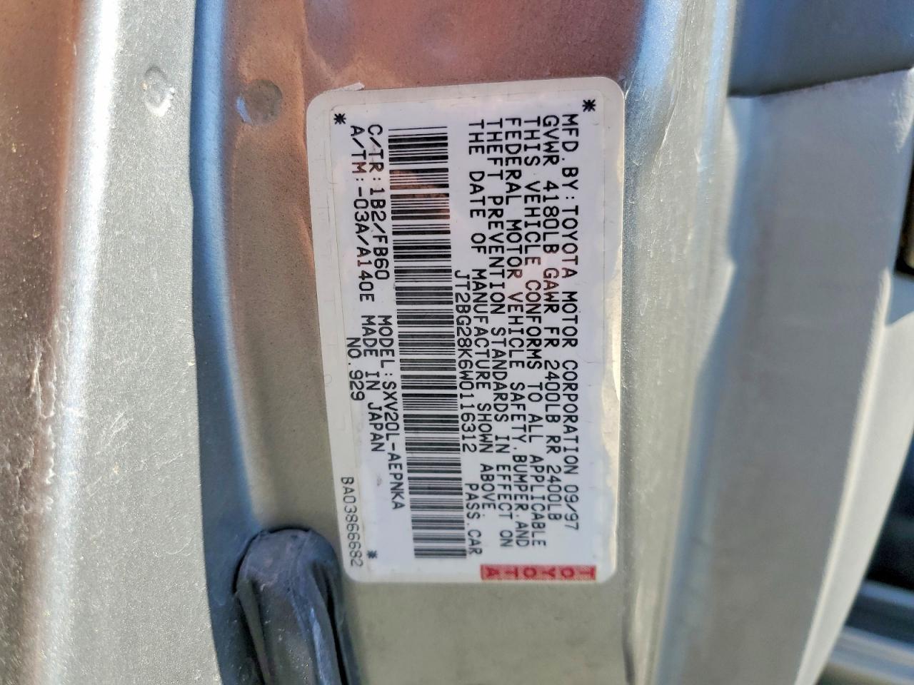 1998 TOYOTA CAMRY