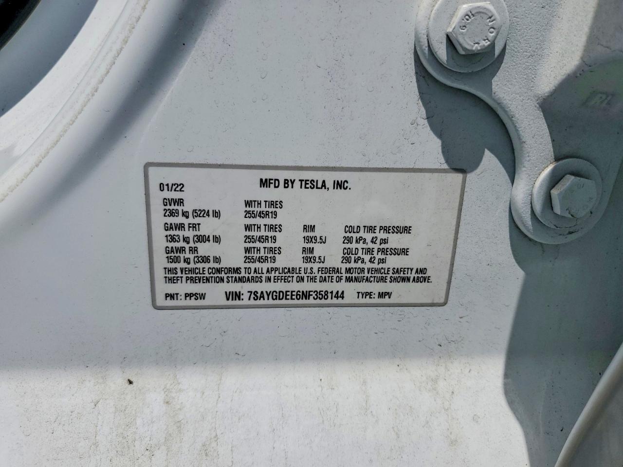 2022 TESLA MODEL Y