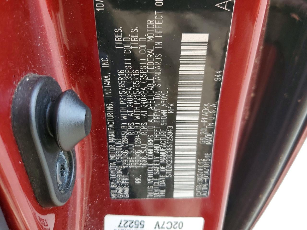 2008 TOYOTA SIENNA