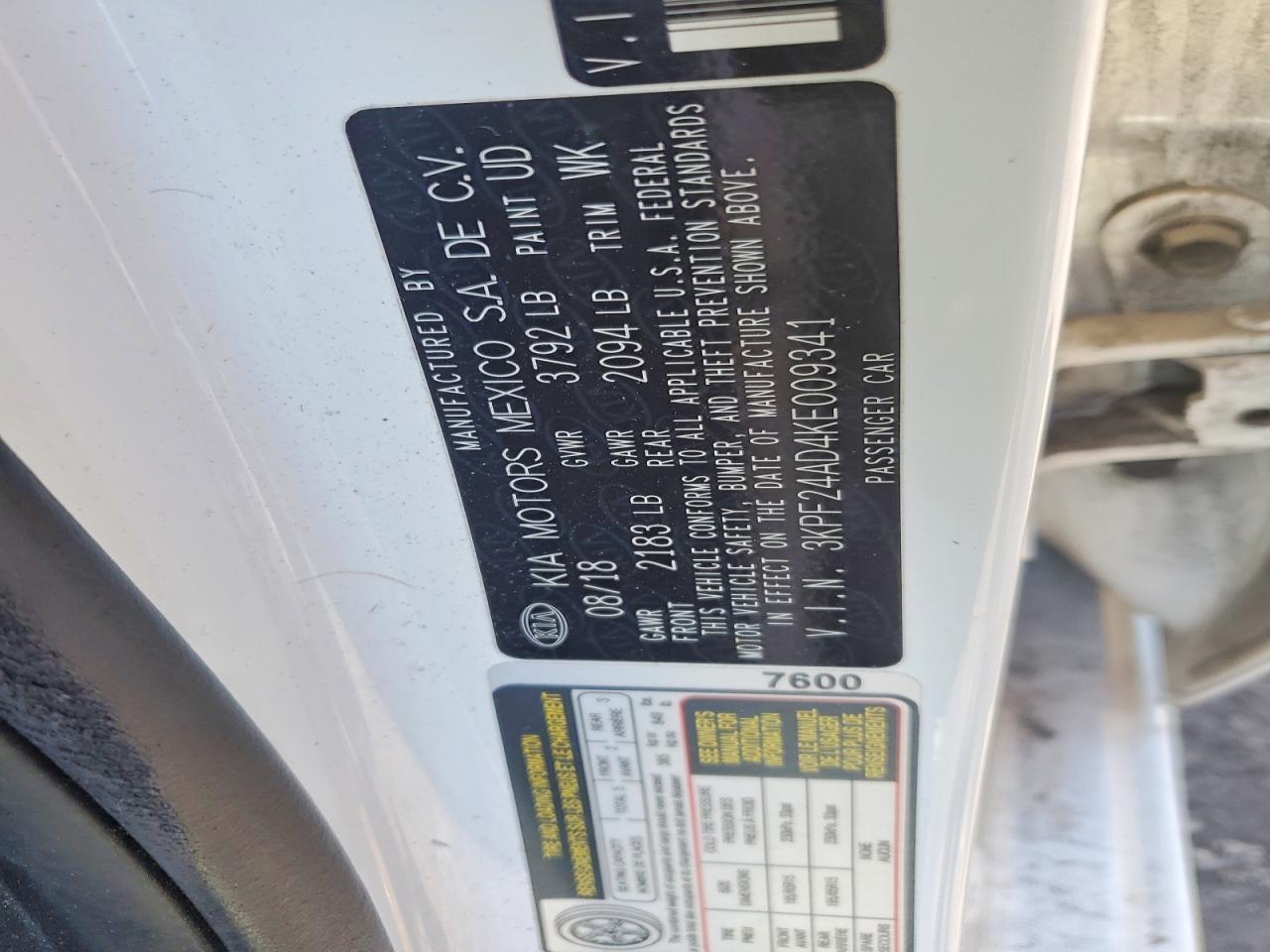 2019 KIA FORTE