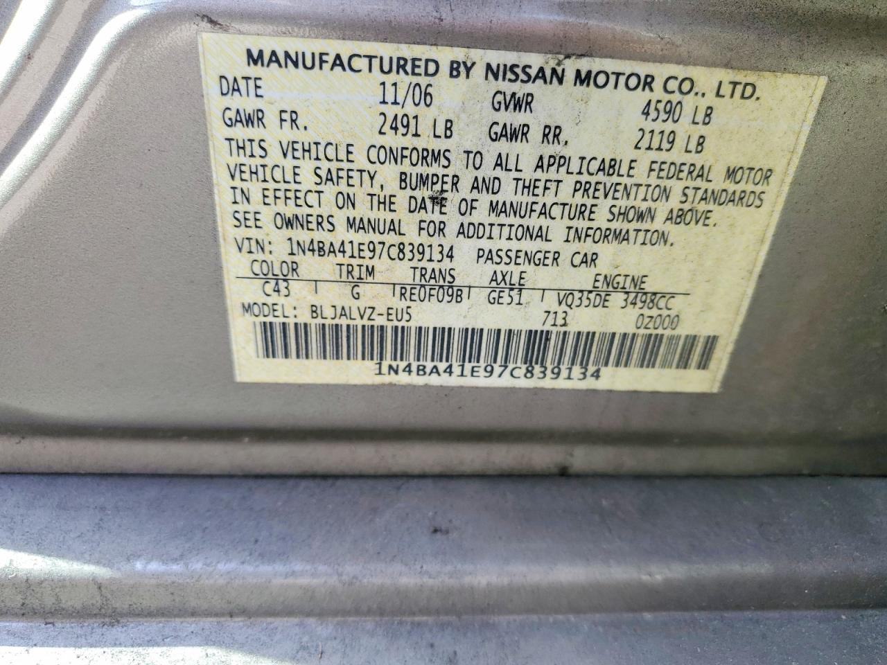 2007 NISSAN Maxima