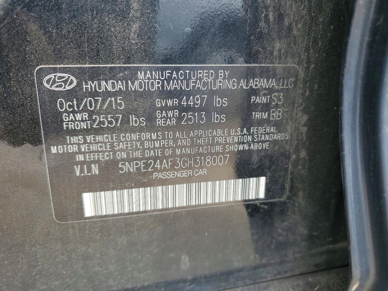 2016 HYUNDAI SONATA