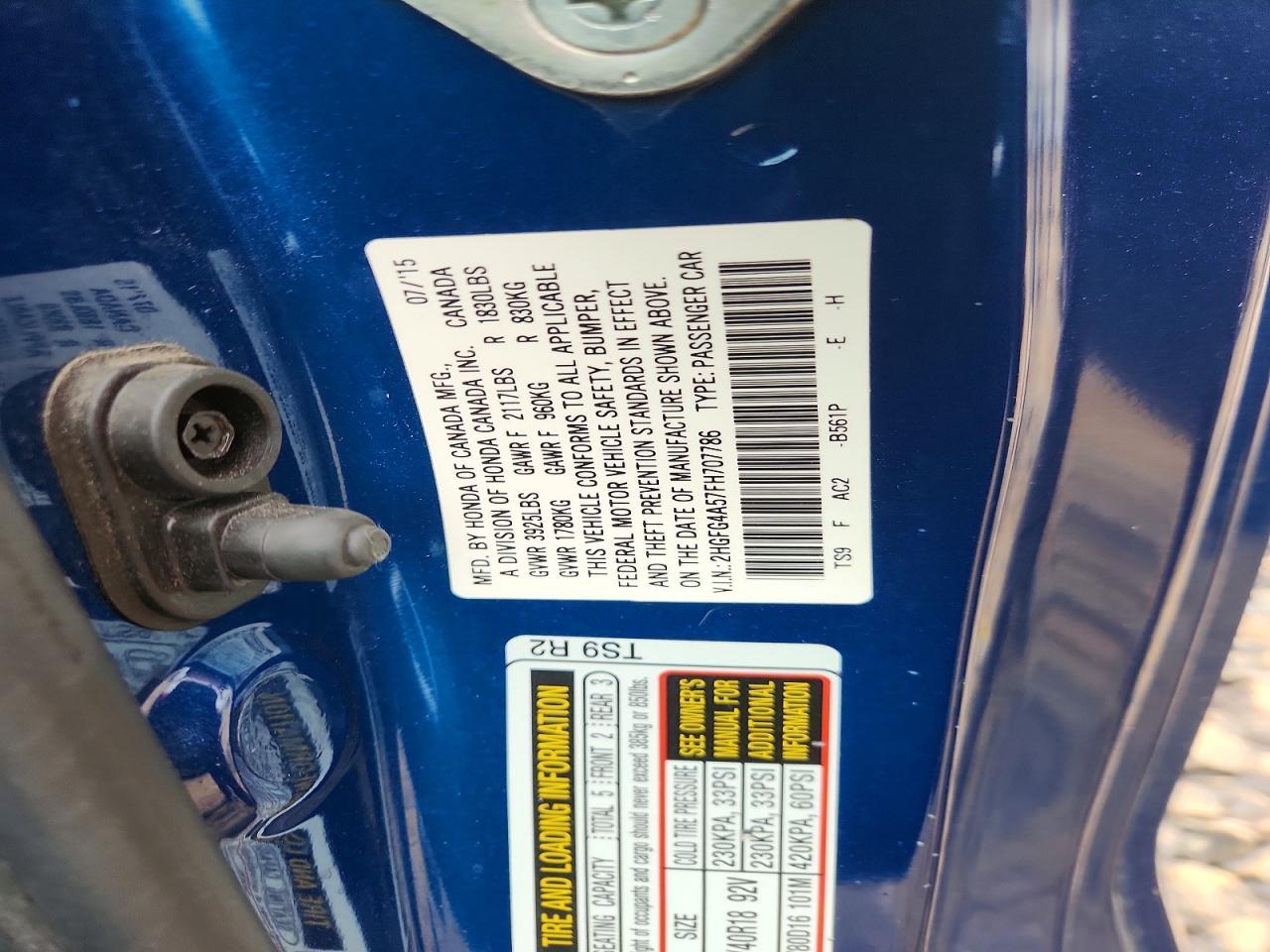 2015 HONDA CIVIC