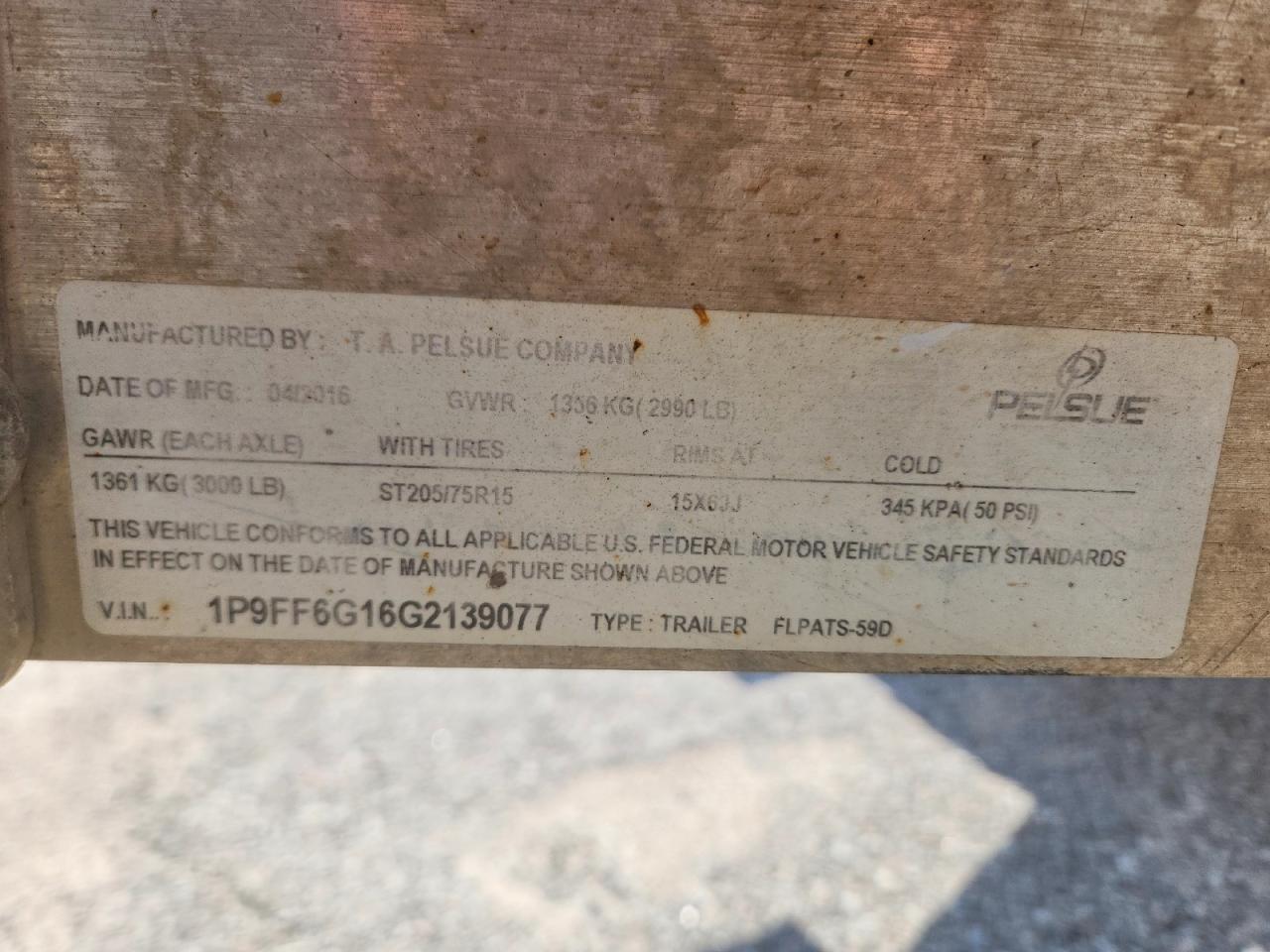 2016 Pelsue Trailer