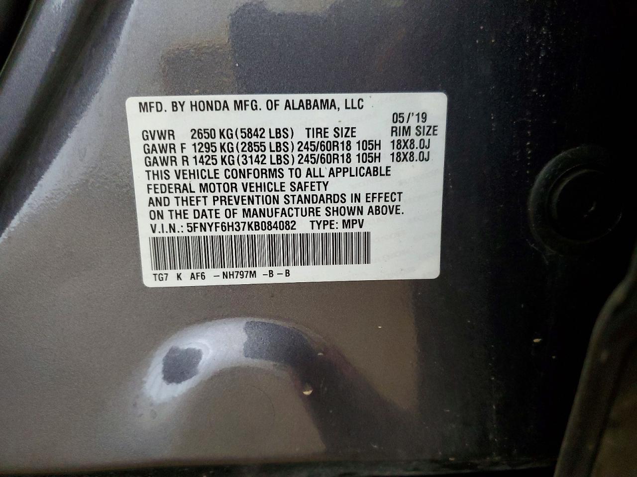2019 HONDA PILOT