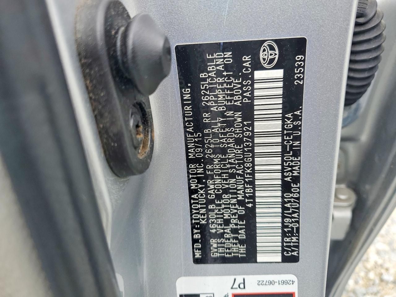 2016 TOYOTA CAMRY