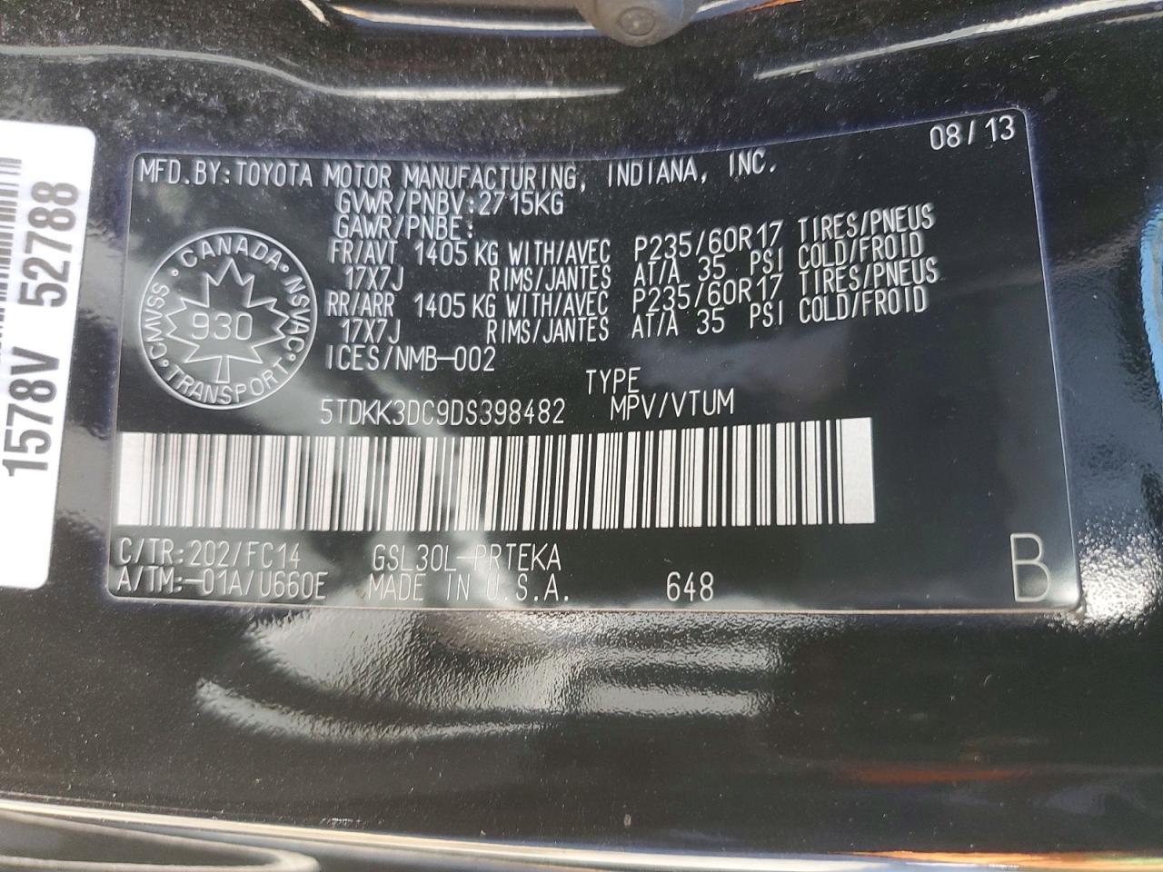 2013 TOYOTA SIENNA