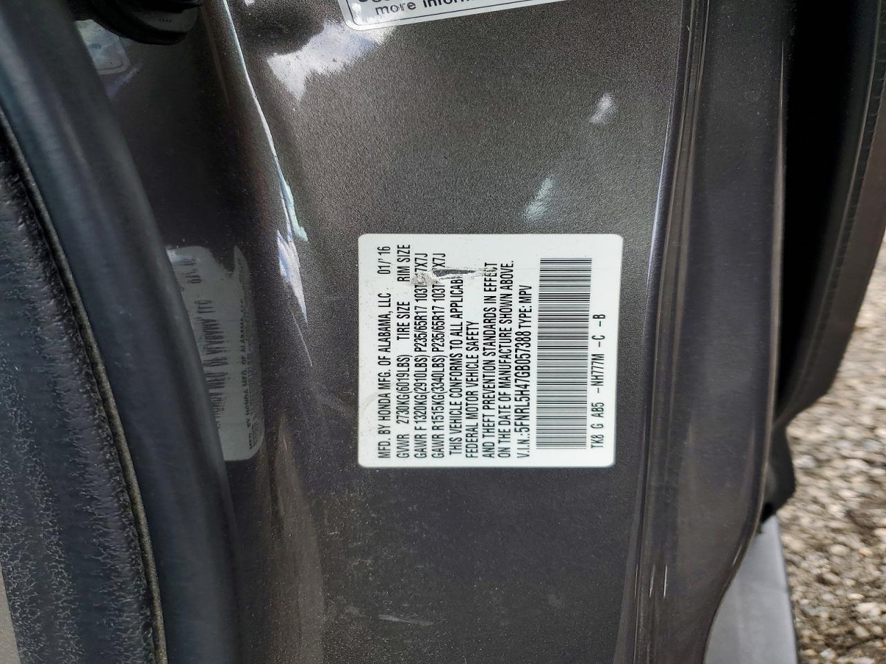 2016 HONDA ODYSSEY