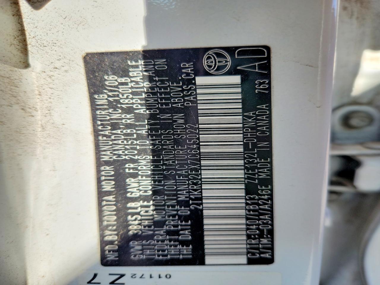 2007 TOYOTA COROLLA
