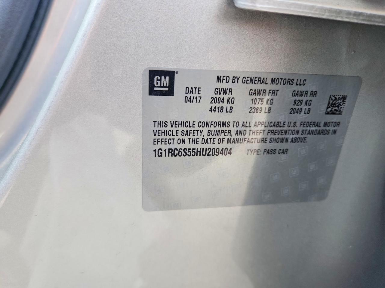 2017 CHEVROLET VOLT