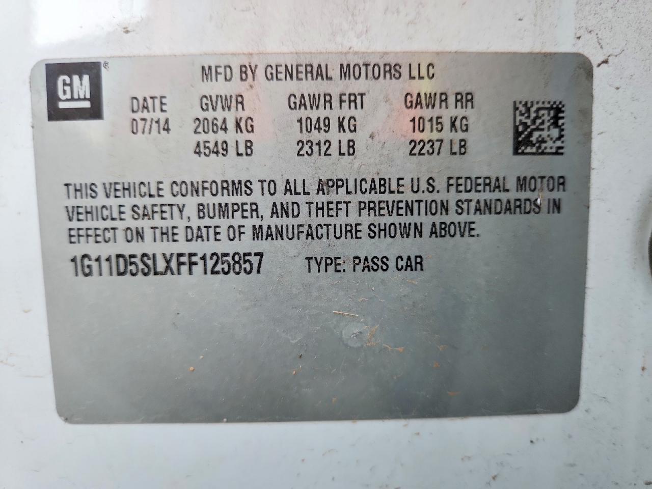 2015 CHEVROLET MALIBU
