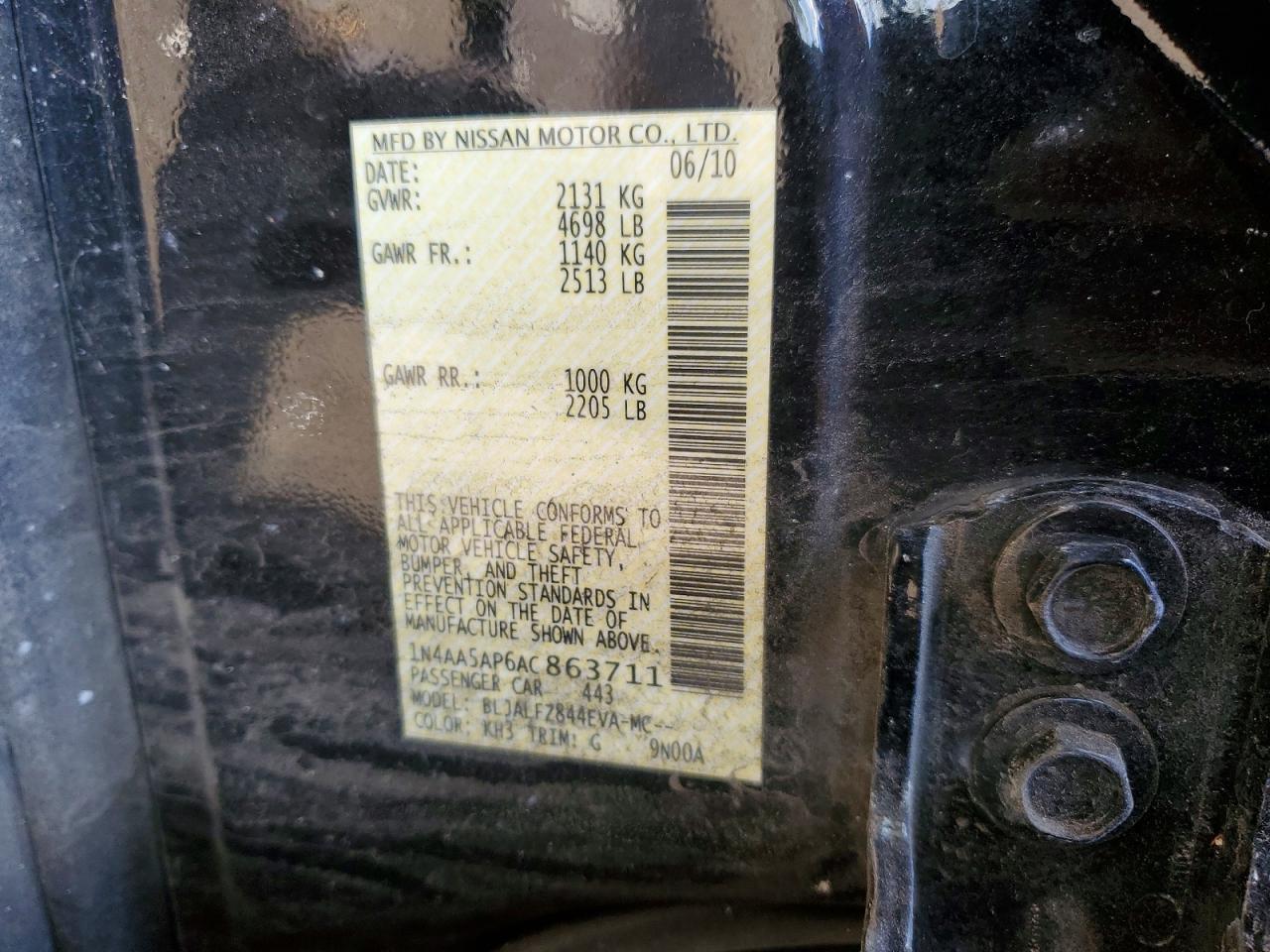 2010 NISSAN Maxima
