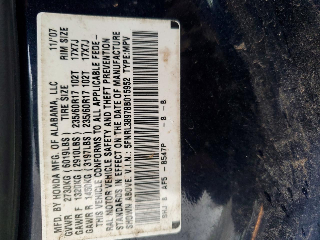 2008 HONDA ODYSSEY