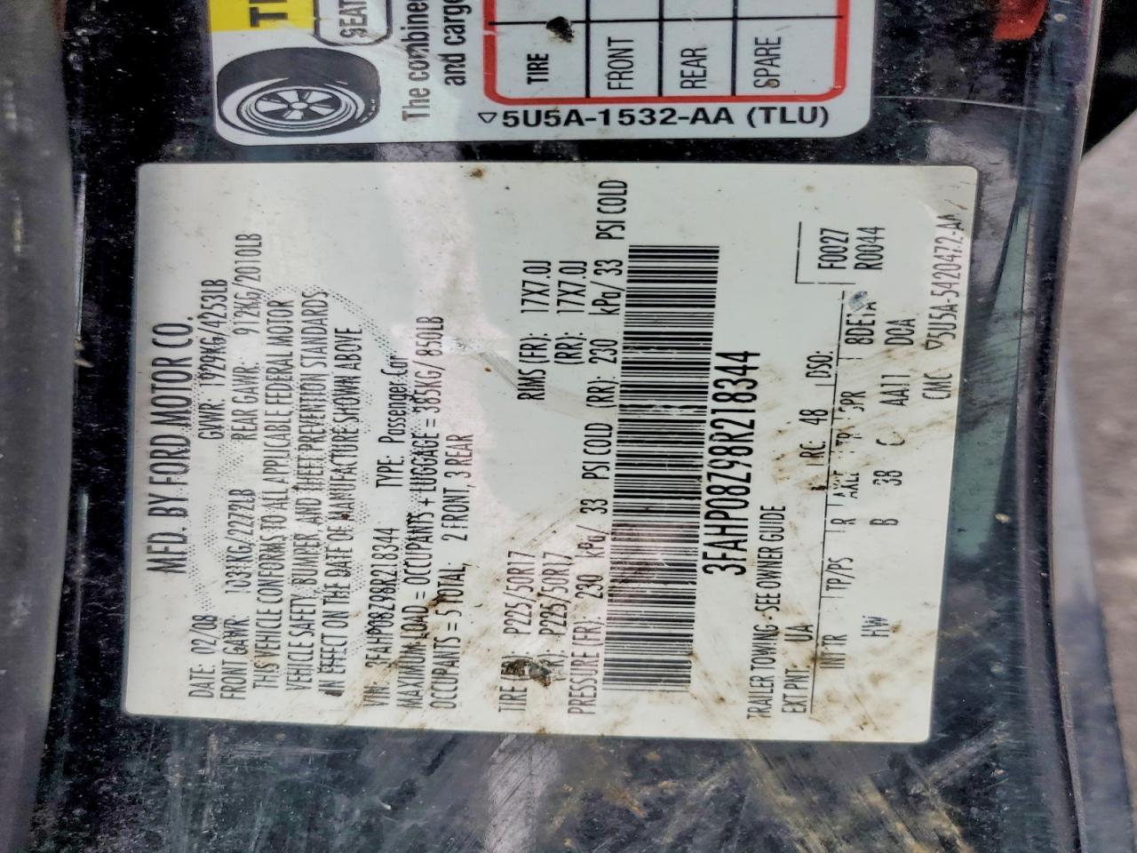 2008 FORD FUSION