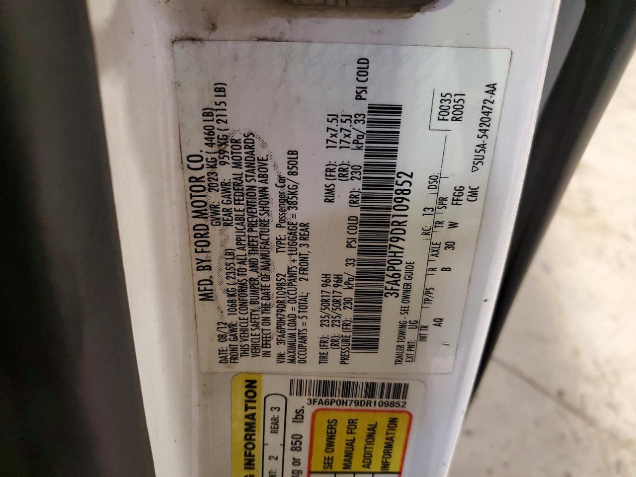 2013 FORD FUSION