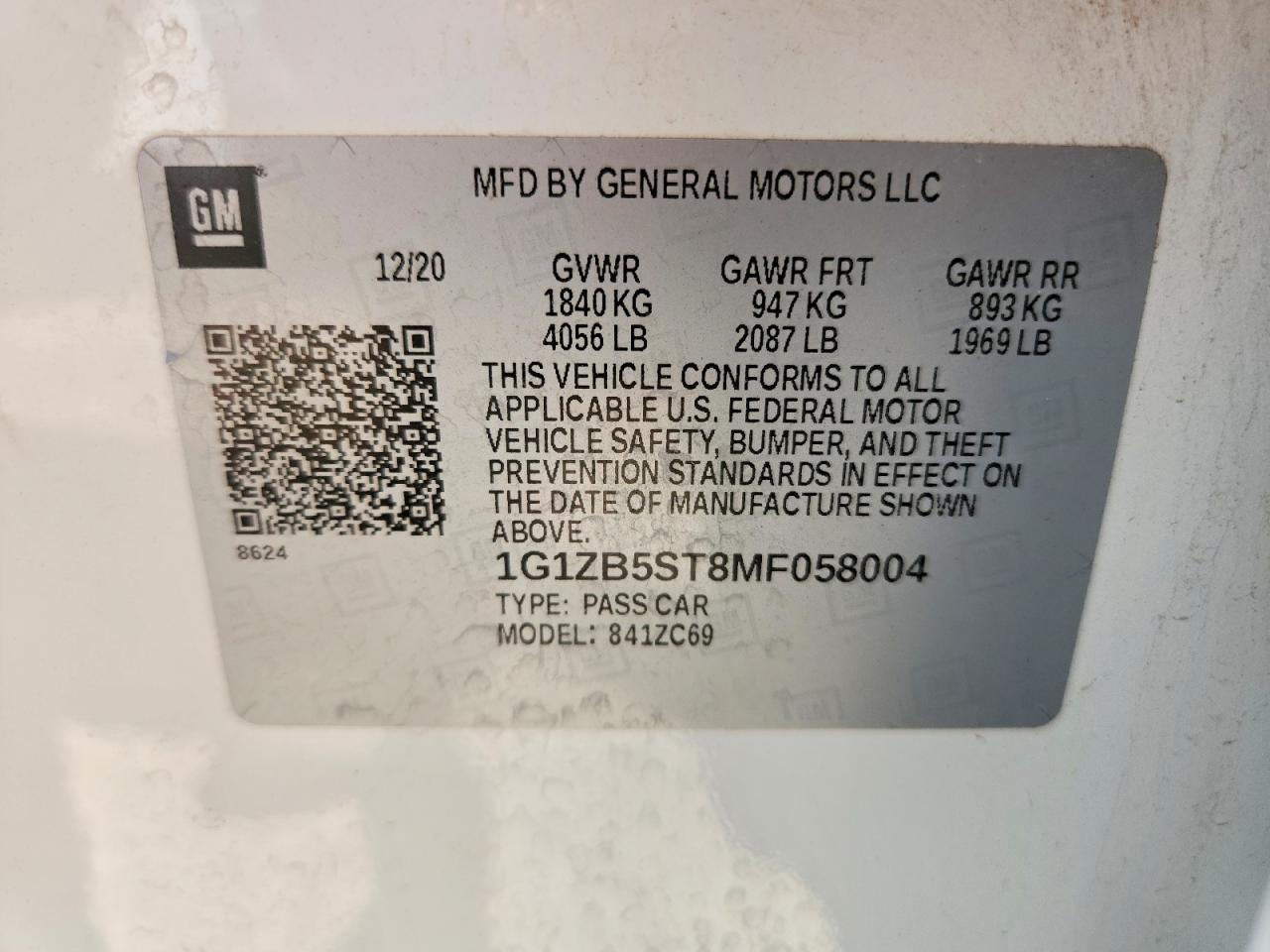2021 CHEVROLET MALIBU