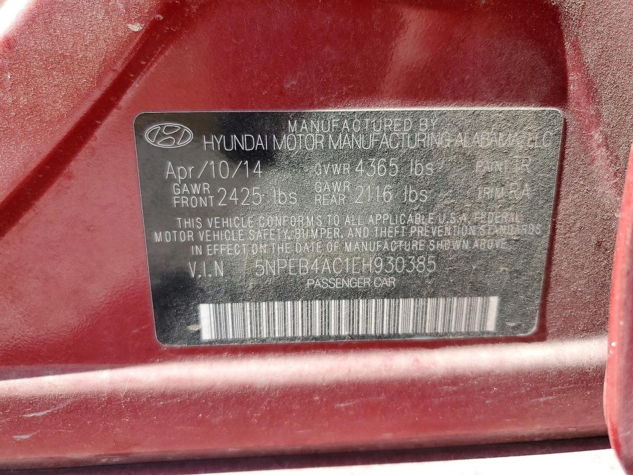2014 HYUNDAI SONATA
