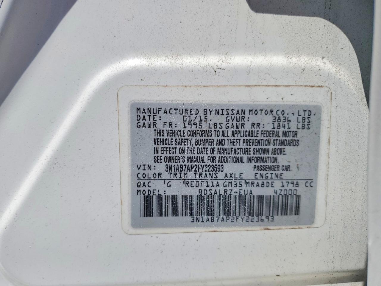 2015 NISSAN SENTRA
