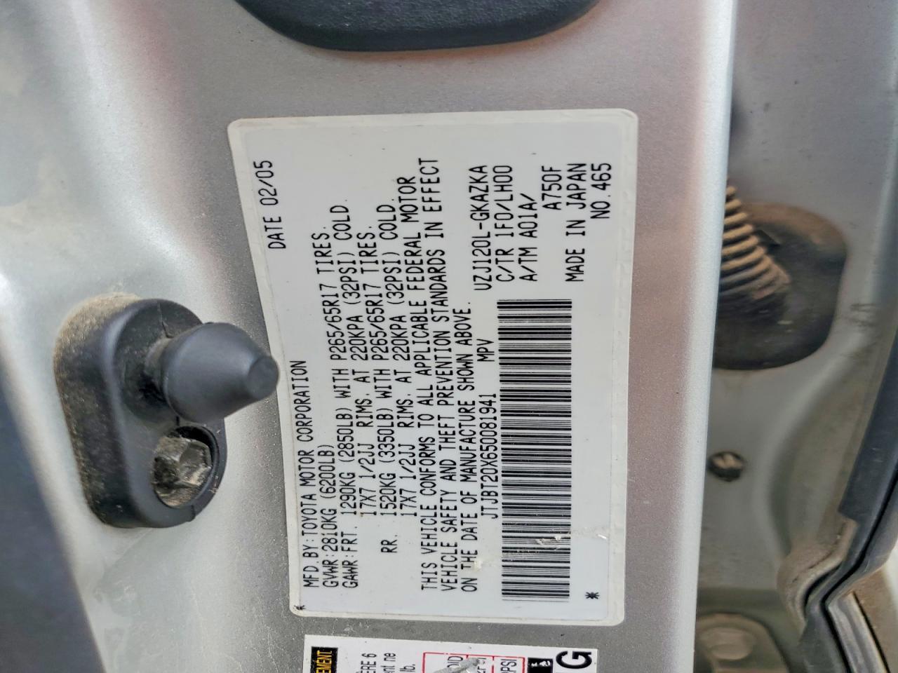 2005 LEXUS Gx 470